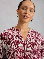 White Stuff Pink Raquel Linen Blend Tunic - Image 4 of 6