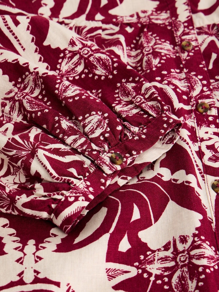 White Stuff Pink Raquel Linen Blend Tunic - Image 6 of 6