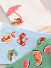 White Stuff Blue Dog Summer Trainer Socks 3PK - Image 2 of 2