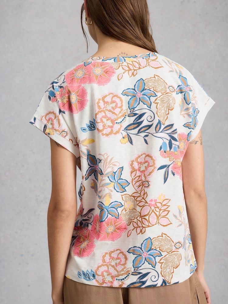White Stuff White Nelly Notch Neck T-Shirt - Image 2 of 6 White Stuff White Nelly Notch Neck T-Shirt - Image 2 of 6