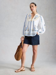 White Stuff Blue Gabby Combat Shorts - Image 2 of 6