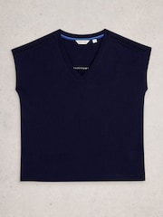 White Stuff Blue Ella Lace T-Shirt - Image 5 of 6