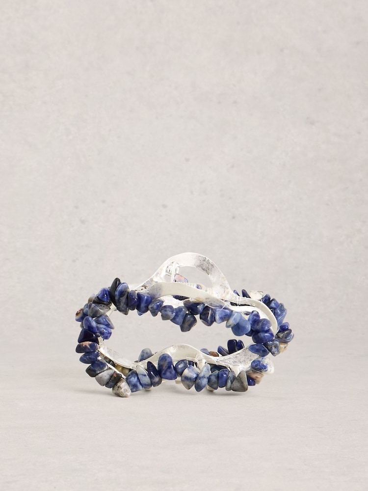 White Stuff Blue Semi Precious Claw Clip - Image 1 of 2