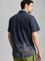 White Stuff Navy Blue Border Print Hayle  Shirt - Image 2 of 6