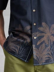 White Stuff Navy Blue Border Print Hayle  Shirt - Image 4 of 6