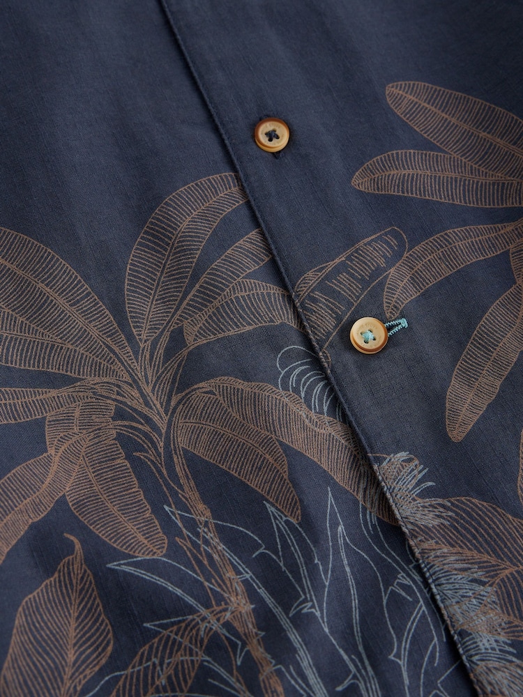 White Stuff Navy Blue Border Print Hayle  Shirt - Image 6 of 6