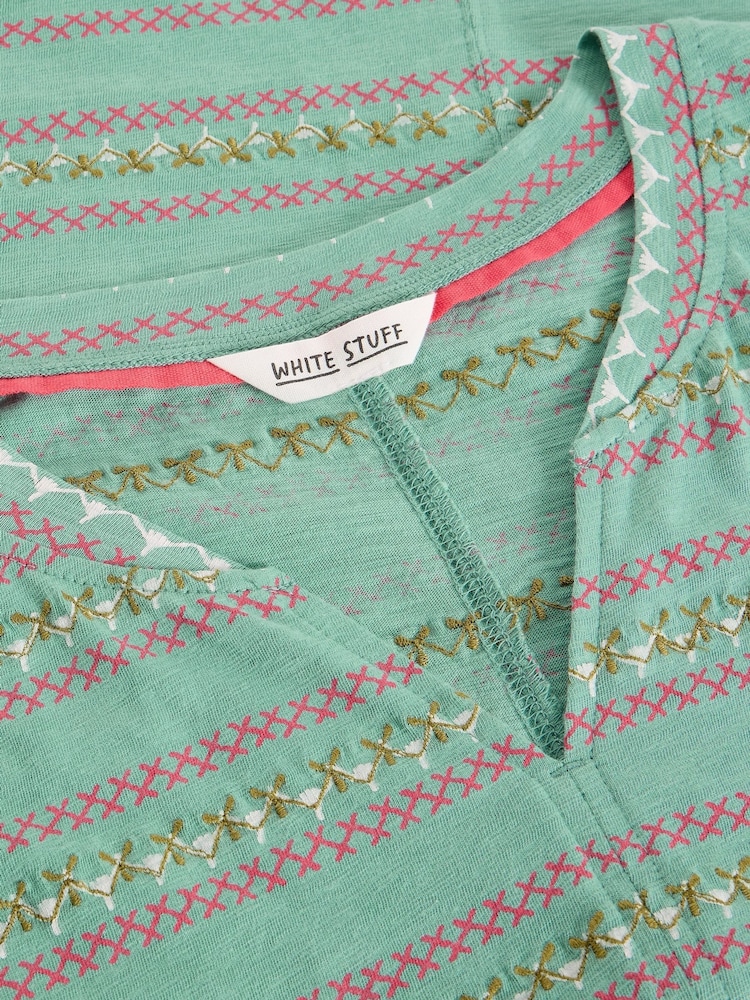 White Stuff Green Nelly  Embroderie T-Shirt - Image 6 of 6