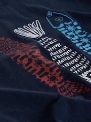 White Stuff Blue Abersoch Tile Fish Graphic T-Shirt - Image 6 of 6