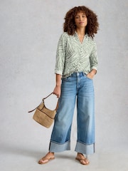 White Stuff Green Annie Jersey Shirt - Image 3 of 6