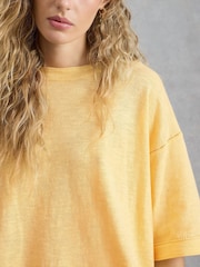 White Stuff Yellow Kate Linen Blend T-Shirt - Image 4 of 6