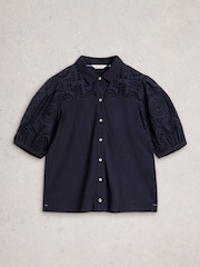 White Stuff Blue Sandy Brodie  Top - Image 5 of 6