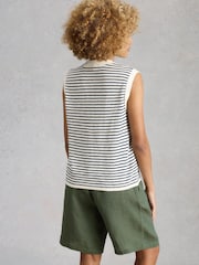 White Stuff Blue Nova Linen Blend Stripe Tank Top - Image 2 of 6