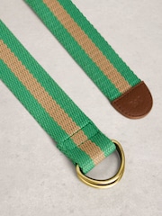 White Stuff Green Striped Webbing Belt - Image 3 of 3