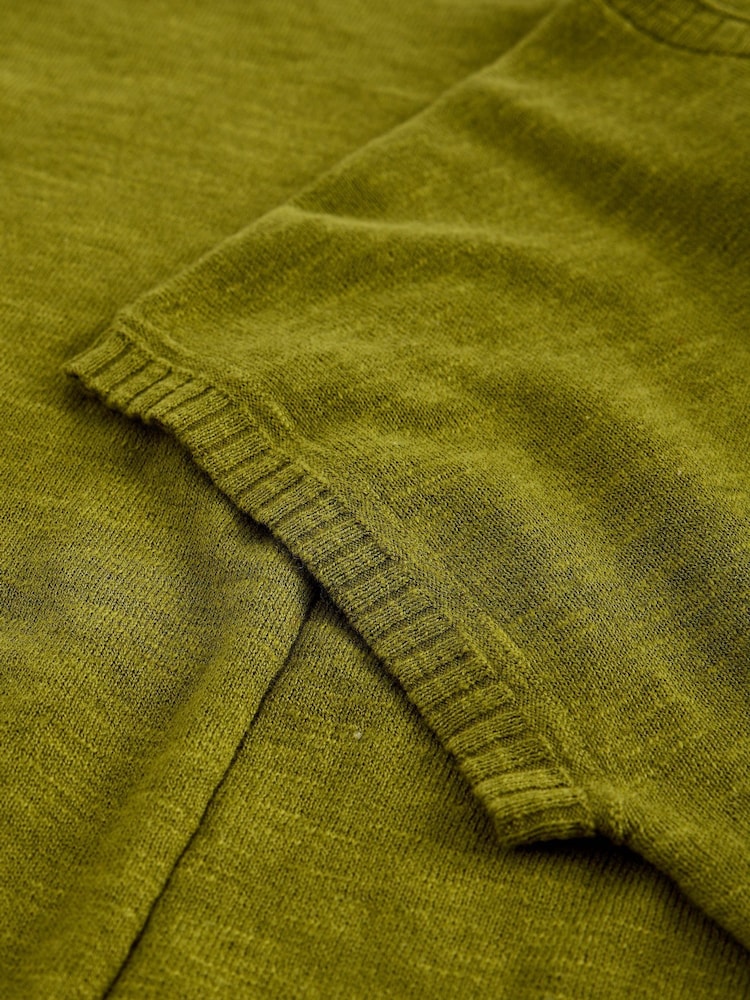 White Stuff Green Nova Linen Blend T-Shirt - Image 6 of 6