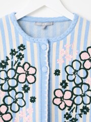 Oliver Bonas Striped Floral Embroidered Knitted Waistcoat - 圖片 5/7