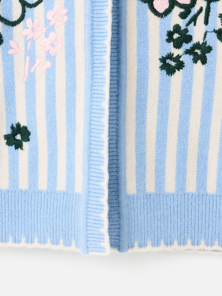 Oliver Bonas Striped Floral Embroidered Knitted Waistcoat - 圖片 7/7