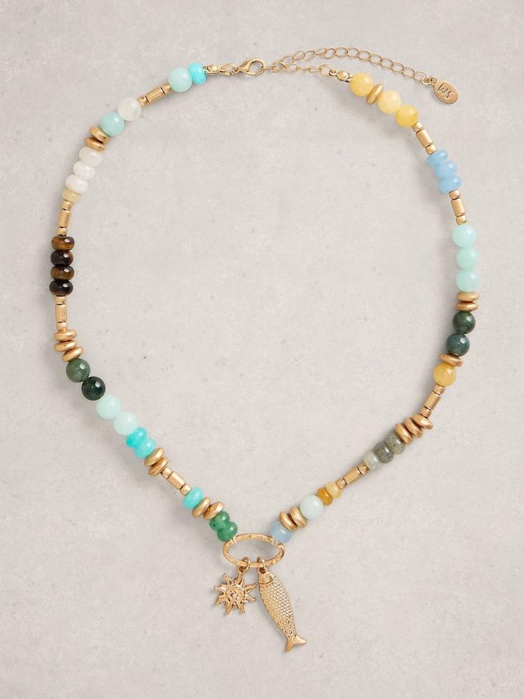 White Stuff Gold Tone Sunny Charm Necklace - Image 1 of 2