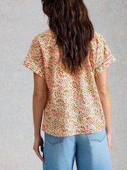 White Stuff Orange Orla Button Through Shirt - Image 2 of 6