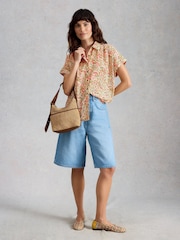 White Stuff Orange Orla Button Through Shirt - Image 4 of 6