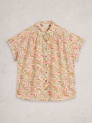 White Stuff Orange Orla Button Through Shirt - Image 5 of 6