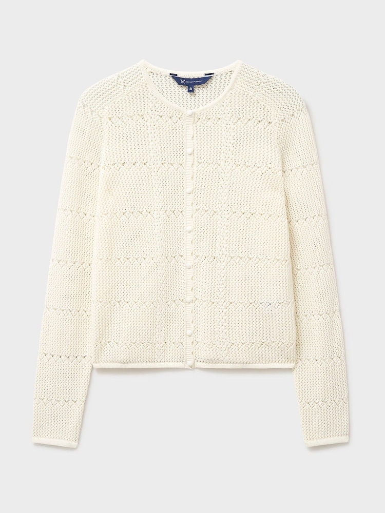Crew Clothing Natural Lace Knit Cardigan - Image 5 of 5 Crew Clothing Natural Lace Knit Cardigan - Image 5 of 5