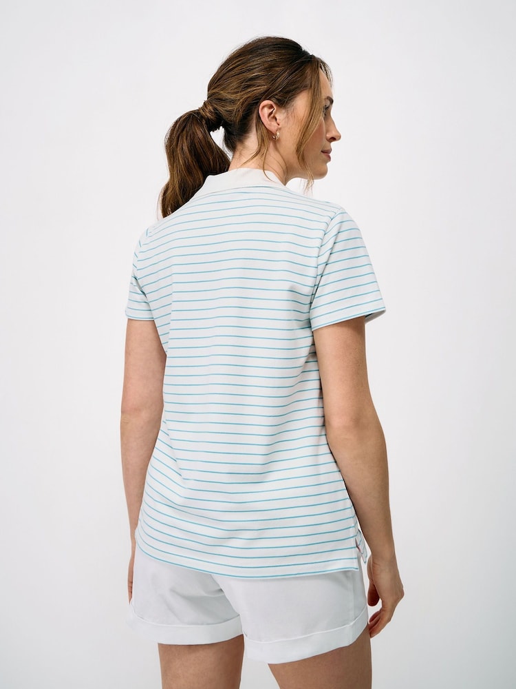 Crew Clothing Blue Modal Blend Stretch Polo Shirt - Image 2 of 5