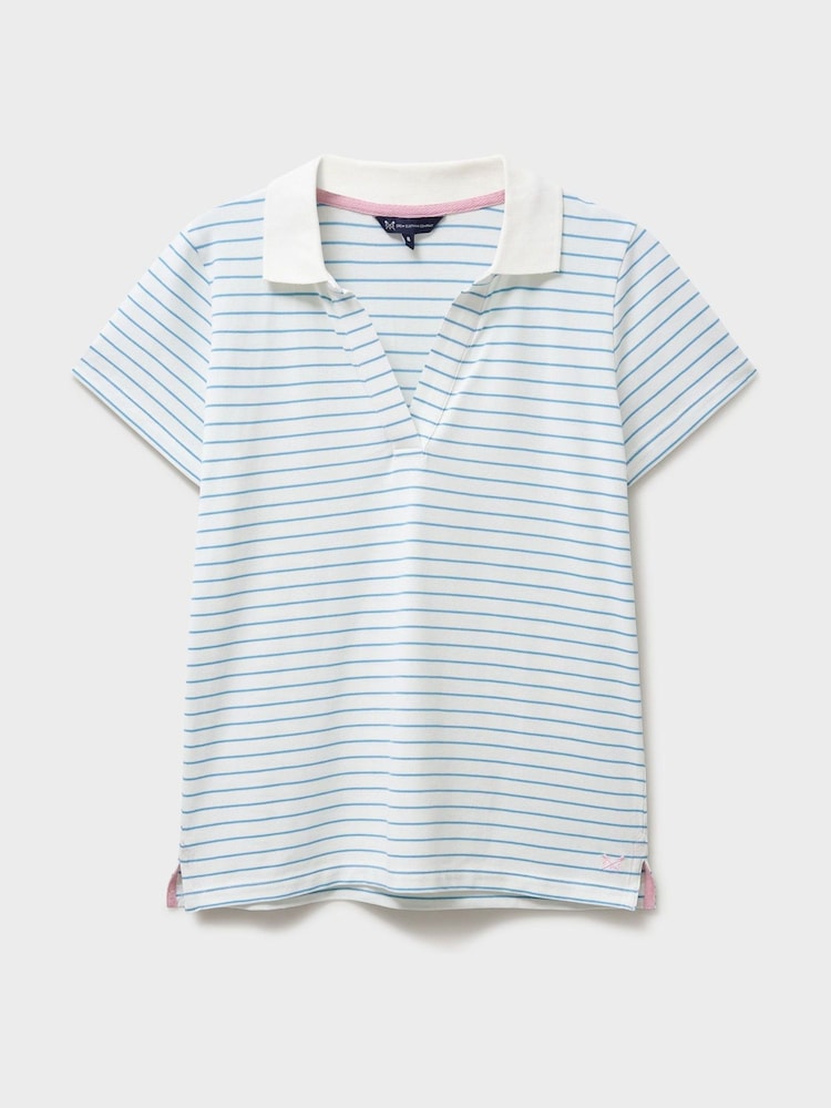 Crew Clothing Blue Modal Blend Stretch Polo Shirt - Image 5 of 5