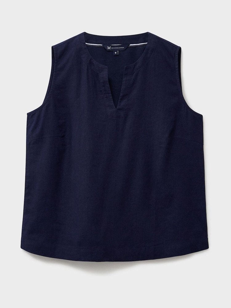 Crew Clothing Blue Shelley Linen-Blend Shell Top - Image 5 of 5 Crew Clothing Blue Shelley Linen-Blend Shell Top - Image 5 of 5