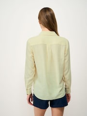 Crew Clothing Yellow Relaxed Fit Linen Blend Shirt - Image 2 of 5