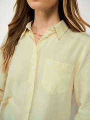 Crew Clothing Yellow Relaxed Fit Linen Blend Shirt - Image 4 of 5