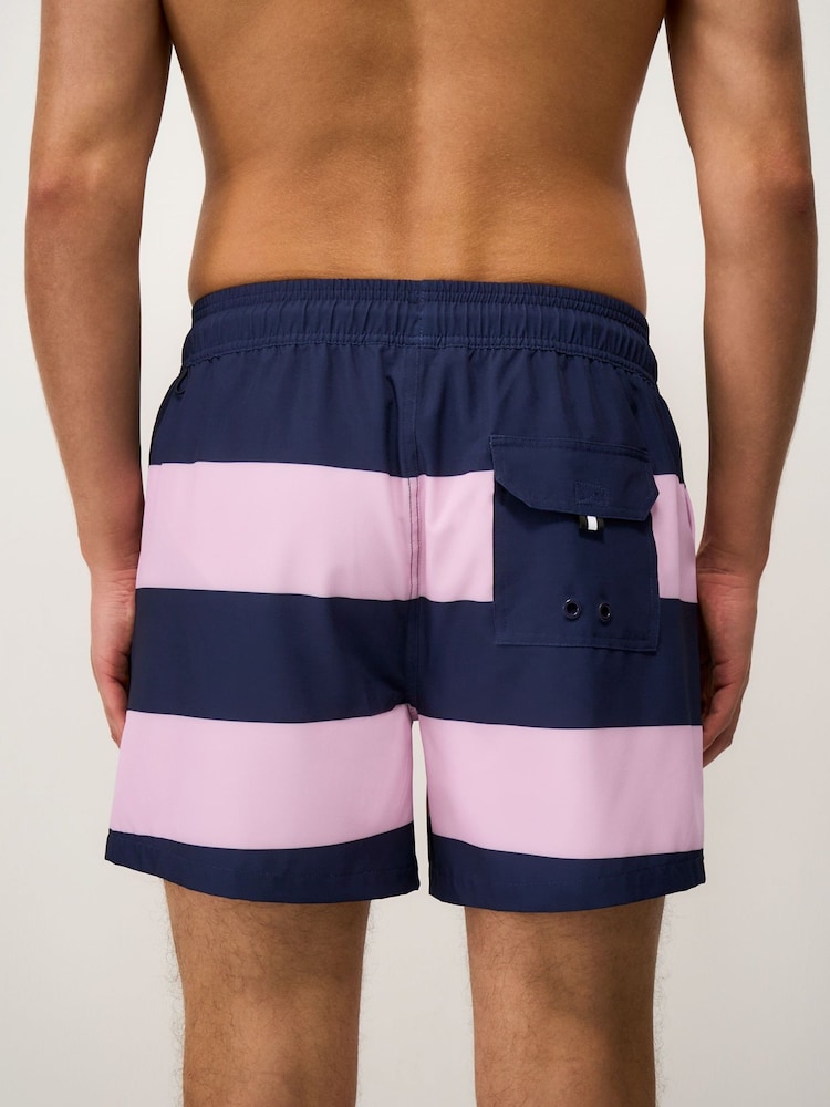 Crew Clothing Pink Heritage Stripe Swim Shorts - Image 2 of 5