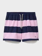 Crew Clothing Pink Heritage Stripe Swim Shorts - Image 5 of 5