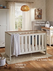 Cuddleco White/Oak Burford Cot Bed - Image 3 of 8