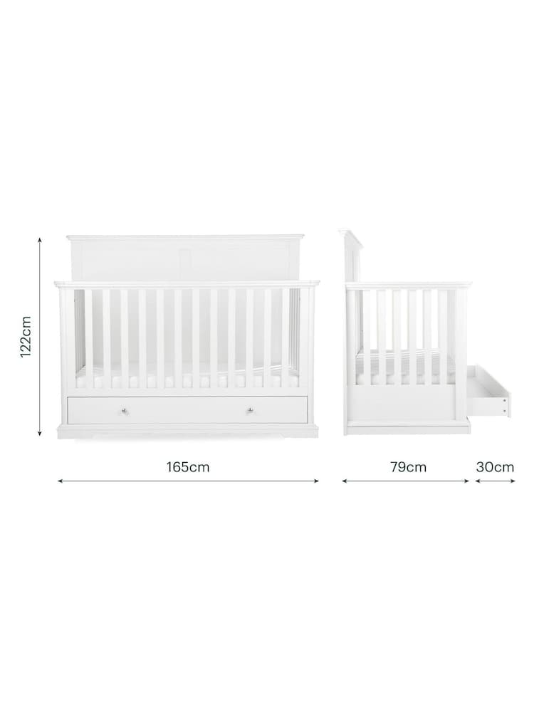 Cuddleco White Beaumont Grand Cot Bed - Image 6 of 6