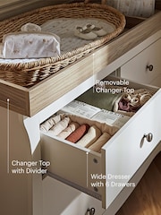 Cuddleco White/Ash Clara 6 Drawer Dresser Changer - Image 3 of 7