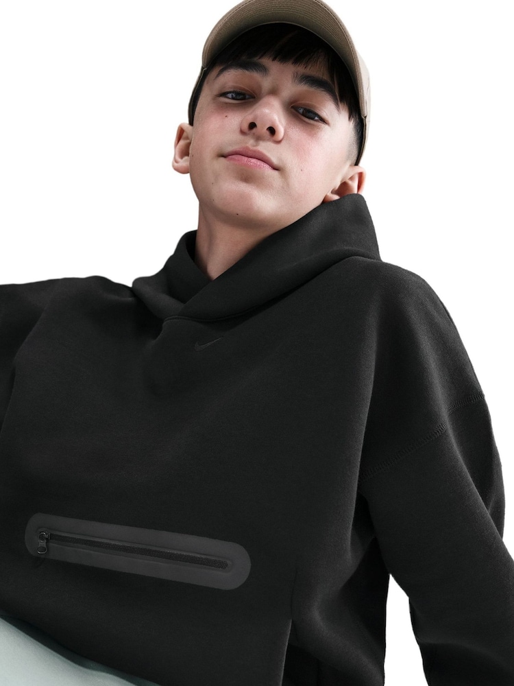 Nike Black Sportswear Tech Fleece Oversized Pullover Hoodie - Image 5 of 5 Nike Black Sportswear Tech Fleece Oversized Pullover Hoodie - Image 5 of 5
