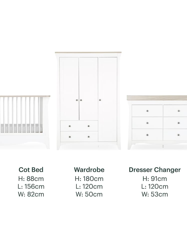 Cuddleco 3 Piece White/Ash Clara Luxe Nursery Furniture Set - Image 8 of 8