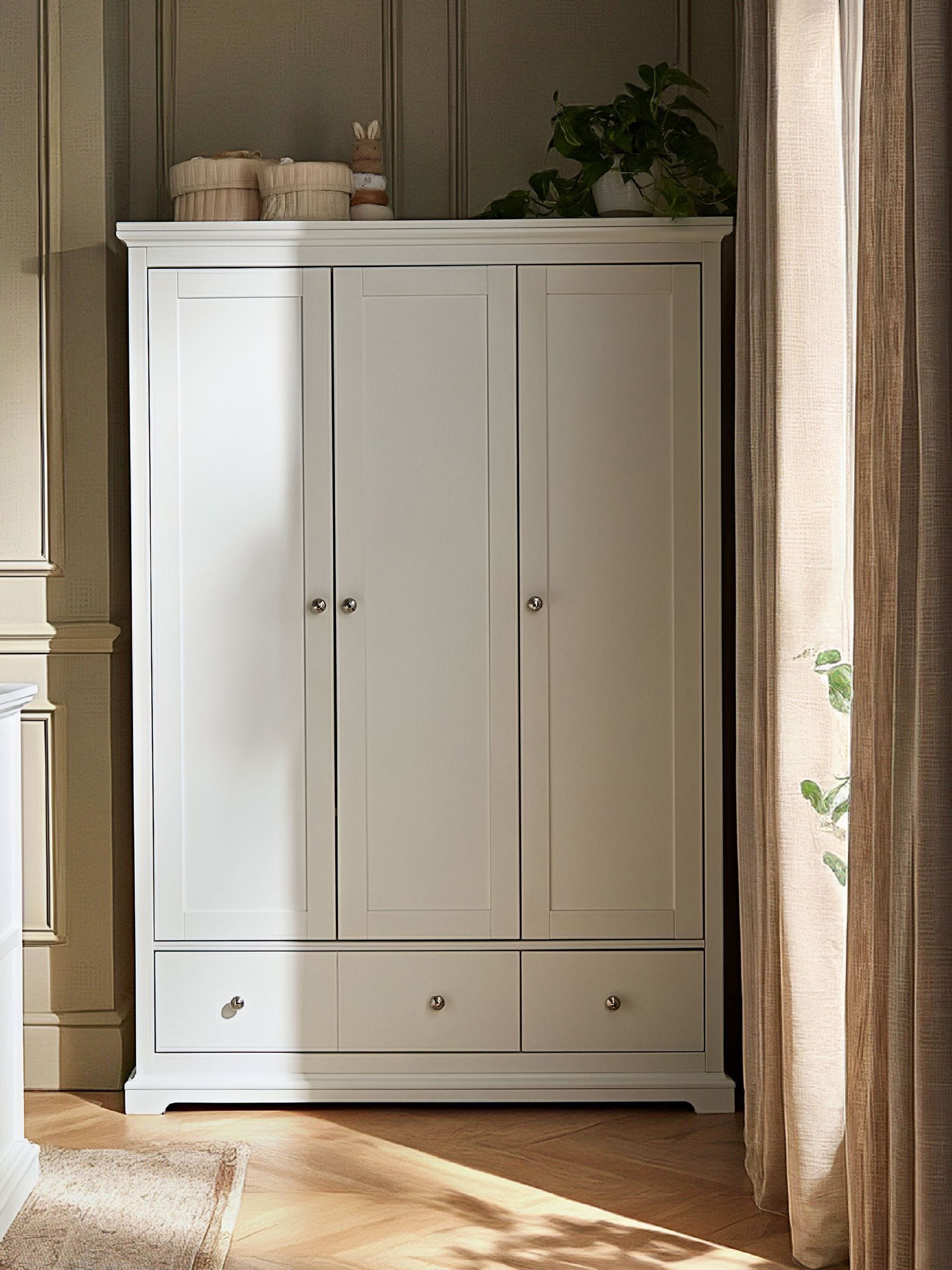 Cuddleco Beaumont Triple Wardrobe - White, White - Image 2