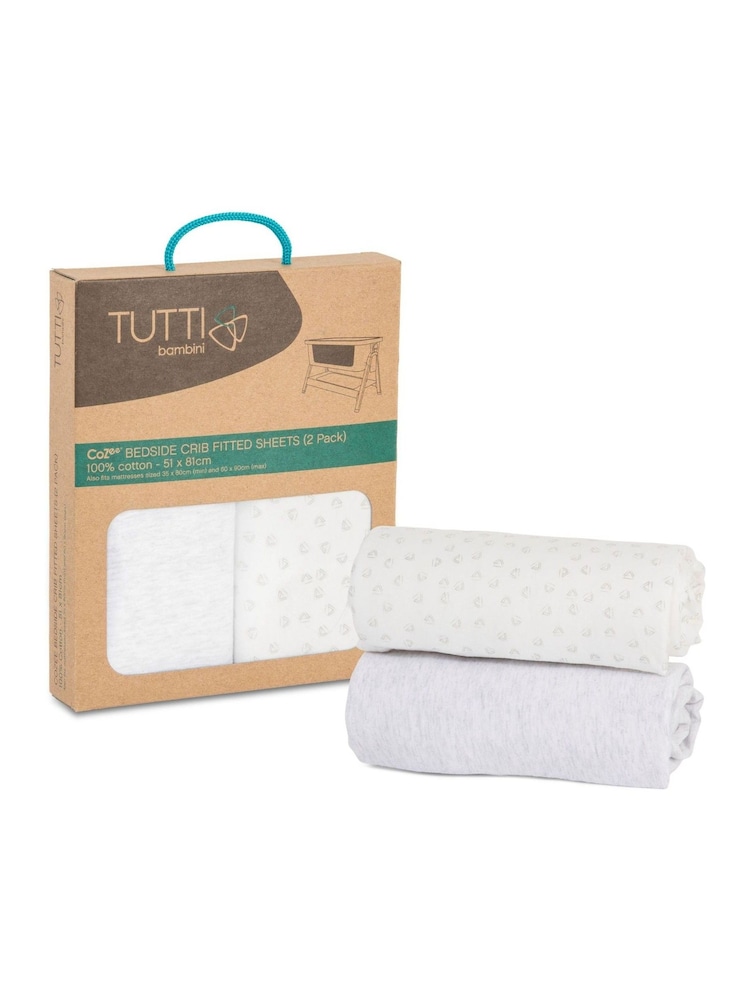 Tutti Bambini Grey Bedside Crib Fitted Sheet - Image 2 of 6