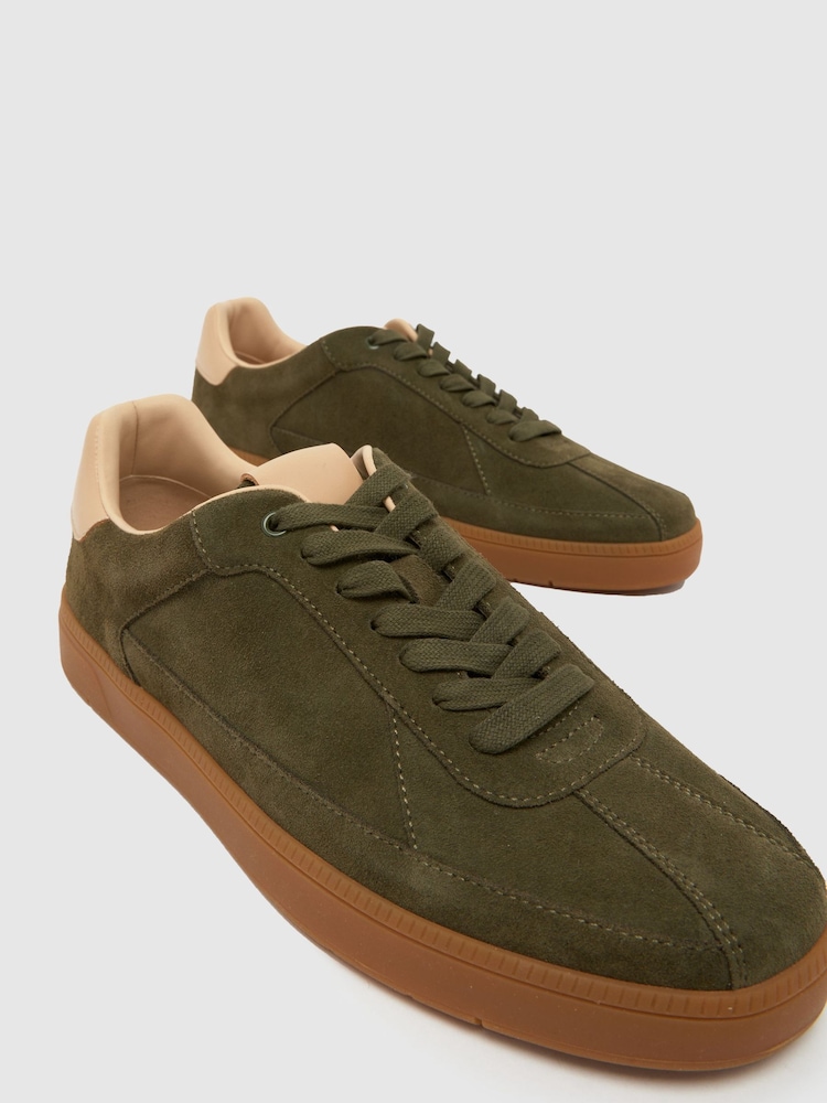 Schuh Green Winter Suede Trainer - Image 4 of 4 Schuh Green Winter Suede Trainer - Image 4 of 4