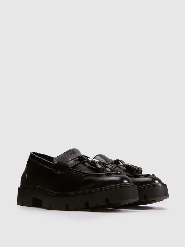 Schuh Black Livvy Tassel Loafers - Image 2 of 4 Schuh Black Livvy Tassel Loafers - Image 2 of 4