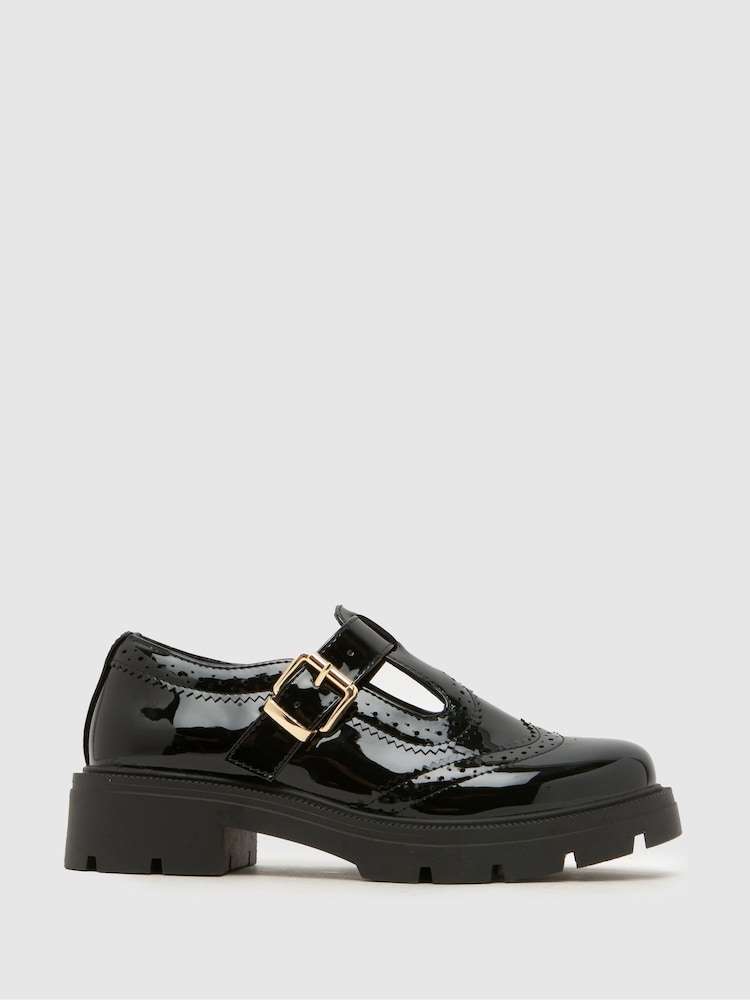 Schuh Black WF Leigh Chunky T-Bar Shoes - Image 1 of 4 Schuh Black WF Leigh Chunky T-Bar Shoes - Image 1 of 4