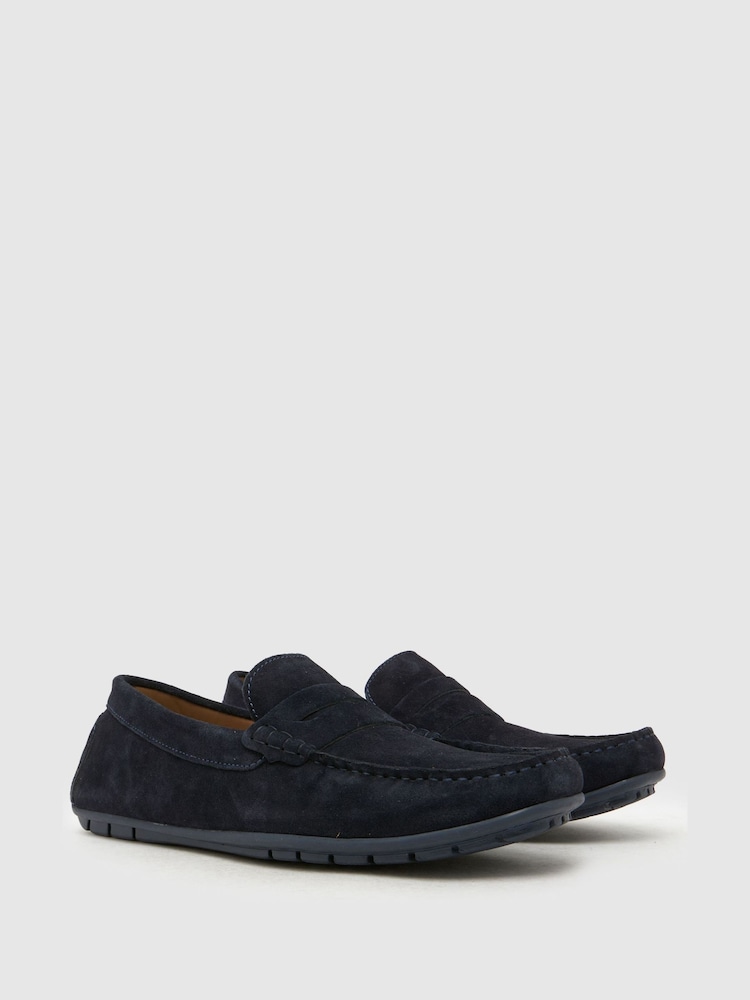 Schuh Blue Rust Suede Driver Shoes - Image 2 of 4