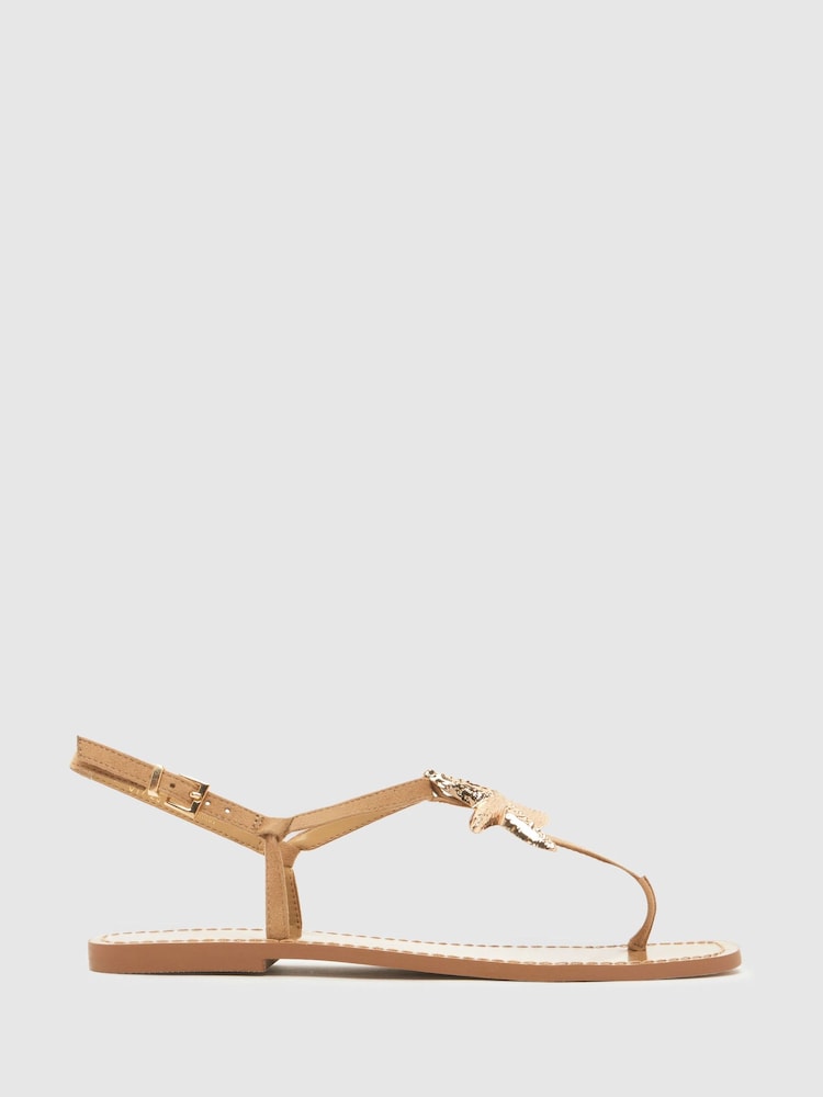 Schuh Sand Brown Tove Shell Sandals - Image 1 of 4