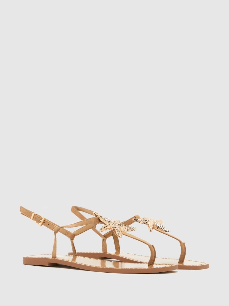 Schuh Sand Brown Tove Shell Sandals - Image 2 of 4