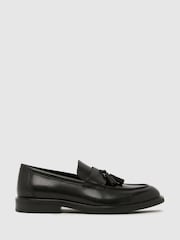 Schuh Black Rugby Leather Tassel Loafer - Image 1 of 4