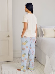 Chelsea Peers Blue Toucan & Fruit Stripe Print Short Pyjamas Set - Image 2 of 6