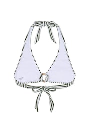 Chelsea Peers Green Crinkle Halterneck Stripe Bikini Top - Image 6 of 6