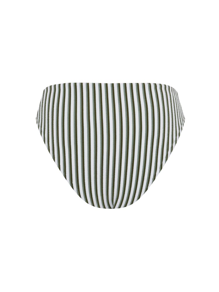 Chelsea Peers Green Crinkle Stripe High Waist Bikini Bottoms - Image 6 of 6