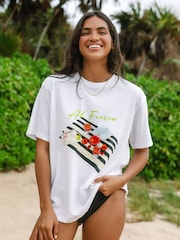 Chelsea Peers White Al Fresco Print T-Shirt - Image 1 of 4